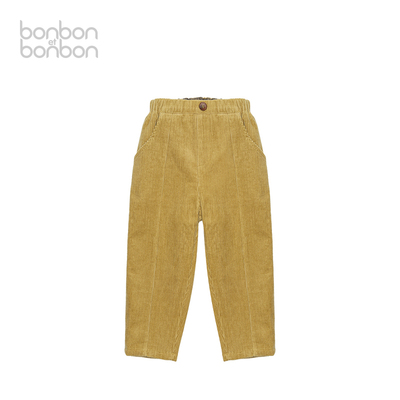 【换季甄选】bonbon et bonbon裤子儿童黄釉色加绒灯芯绒长裤秋冬