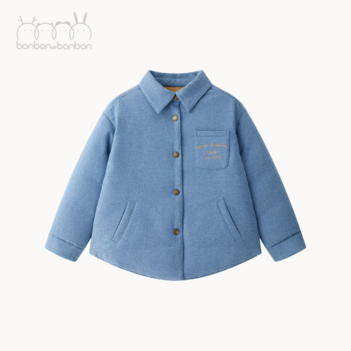 冬季男童磨毛学院风羽绒服