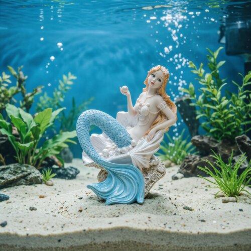 26年鱼缸装饰美人鱼造景龟缸金鱼缸水族箱微景观创意树脂工艺品小