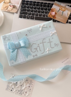 海盐蓝~古早蓝色珠光雪梨纸diy生日节日礼物包装纸创意小红薯同款