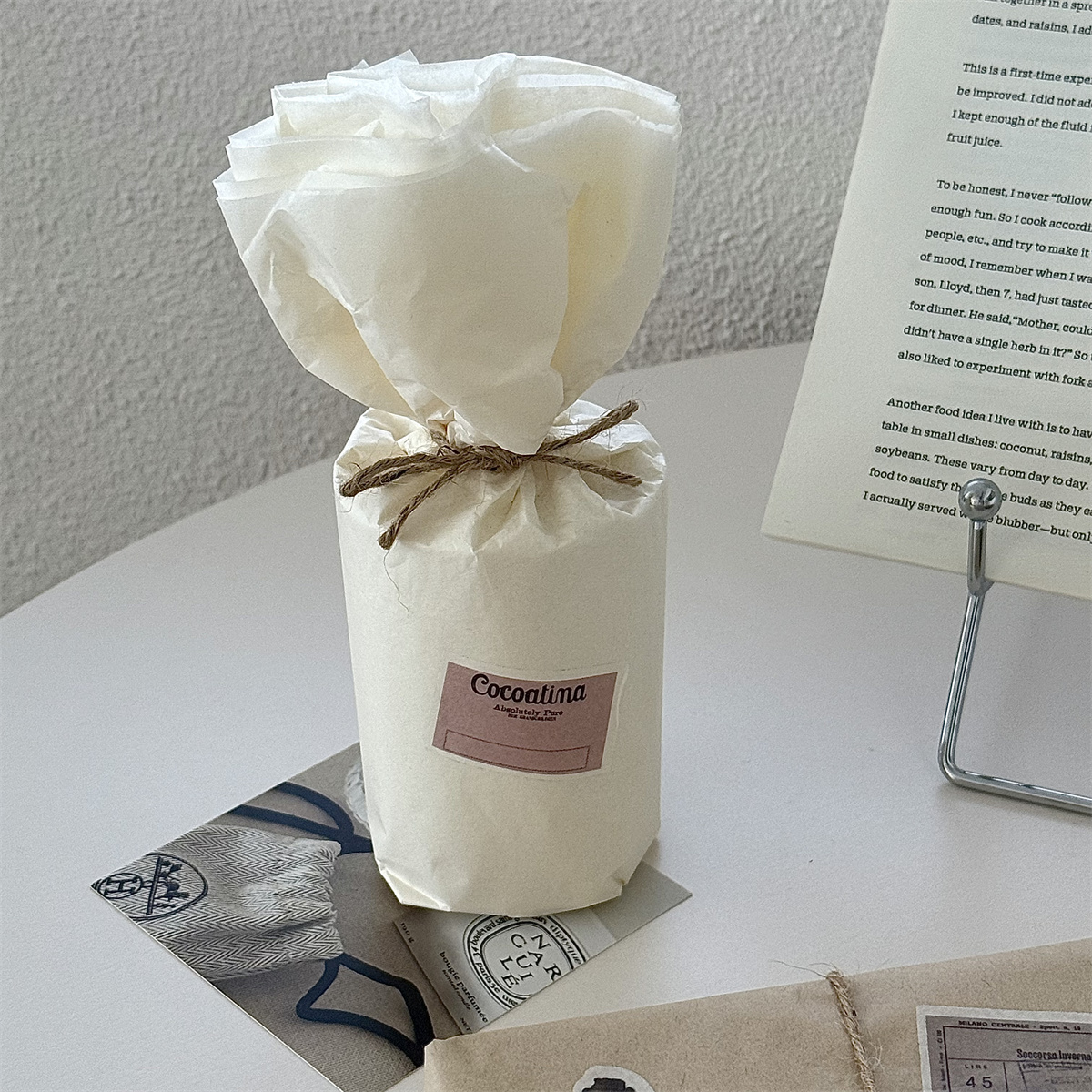 “复古系列”纯色半透明雪梨纸 礼物包装纸搭配复古装饰贴纸套装