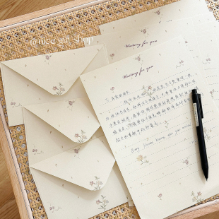 复古碎花信纸信封ins文艺生日贺卡信笺牛皮纸浪漫手写情书信笺纸