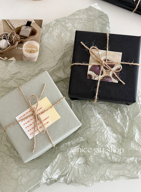 复古雪梨纸黑色灰色礼物包装纸套装生日礼品装饰花艺包装手工纸
