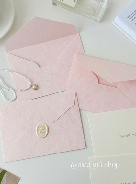 雾霾粉~ins风淡粉色信封套装少女心手写表白信笺浪漫婚礼请柬祝福