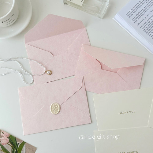 雾霾粉~ins风淡粉色信封套装少女心手写表白信笺浪漫婚礼请柬祝福