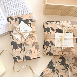 马到成功~新年礼物包装雪梨纸马年diy手工礼品纸出卡打包内衬2026