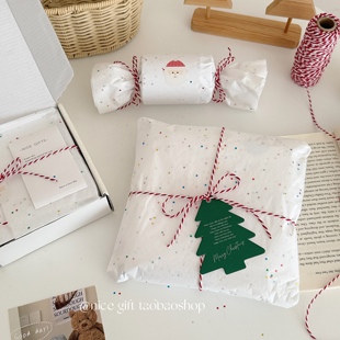氛围感冬日礼物包装纸亮片雪梨纸圣诞节礼品装饰纸出卡打包内衬纸