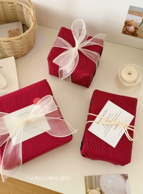 新年喜庆安哥拉红色蜂窝纸环保网格礼物包装纸礼品内衬防震纸ins