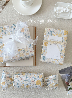 法式蓝色春日花圃雪梨纸浪漫礼物包装纸花艺纸情人节礼盒打包材料