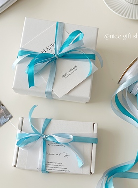蓝色系~温柔礼物包装蝴蝶结丝带高颜值渐变涤纶花艺缎带diy礼物绳