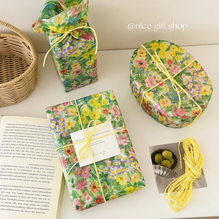 春日油画雪梨纸 纸花艺纸出卡打包手账纸diy礼盒 浪漫碎花礼物包装