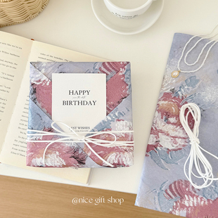 饰纸节日礼品打包 纸精致花艺装 复古油画牡丹 高级感花卉礼物包装