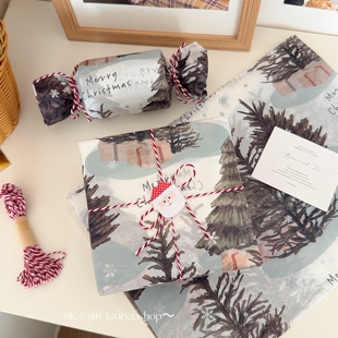纸烘焙服装 圣诞雪松树雪梨纸创意节日礼物包装 打包纸 gift Nice