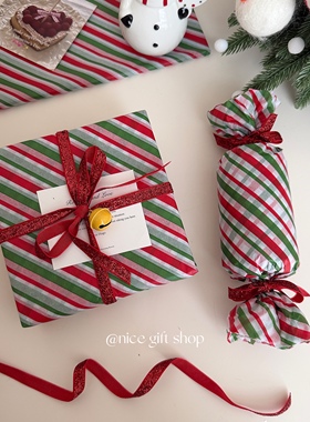圣诞斜纹礼物包装雪梨纸新年鲜花包装纸氛围感出卡打包内衬纸ins