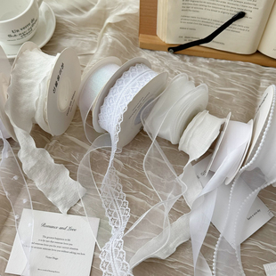 饰礼品打包装 Nice 绑带鲜花装 白色系丝带礼物包装 饰绑带飘带 gift