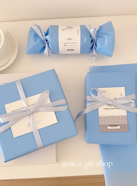 韩系深蓝色柔雾韩素纸ins风微透礼物包装纸鲜花花束纸出卡内衬纸