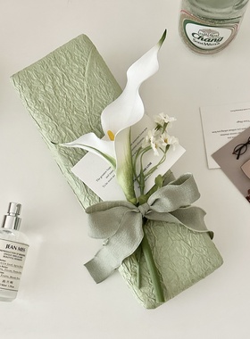 浪漫马蹄莲’绿色褶皱包装石纹纸肌理感鲜花包装花束材料diy礼物