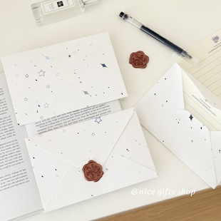 ins风简约满天星信封套装 手写祝福语留言纸信笺浪漫礼物表白贺卡