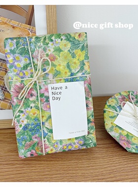 Nice gift~复古碎花油画雪梨纸温柔春色节日礼物包装纸拍照背景纸