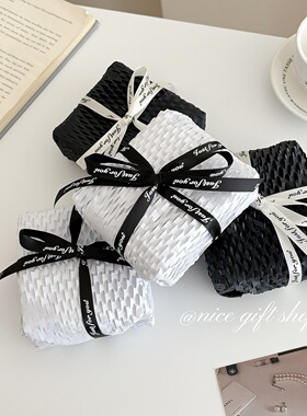 ins高颜值蜂窝纸简约黑色白色礼物包装纸出卡打包填充内衬纸防震