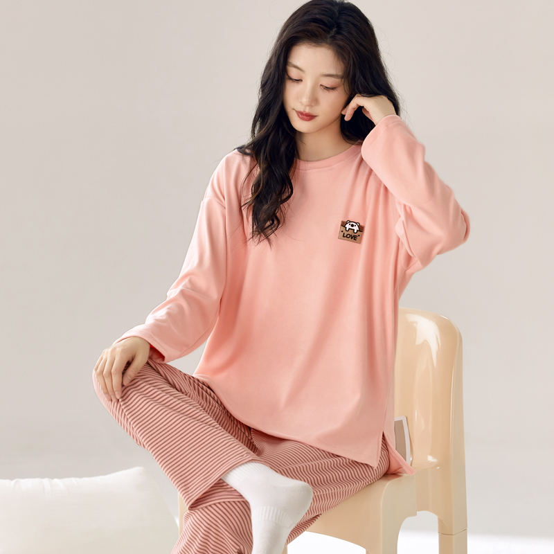 睡衣女春秋德绒家居服套装