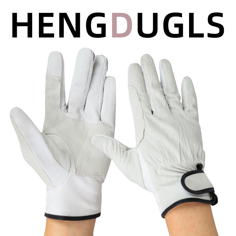 真皮手套猪皮户外工作干活防护耐磨快递劳保搬运装卸电焊战术批发