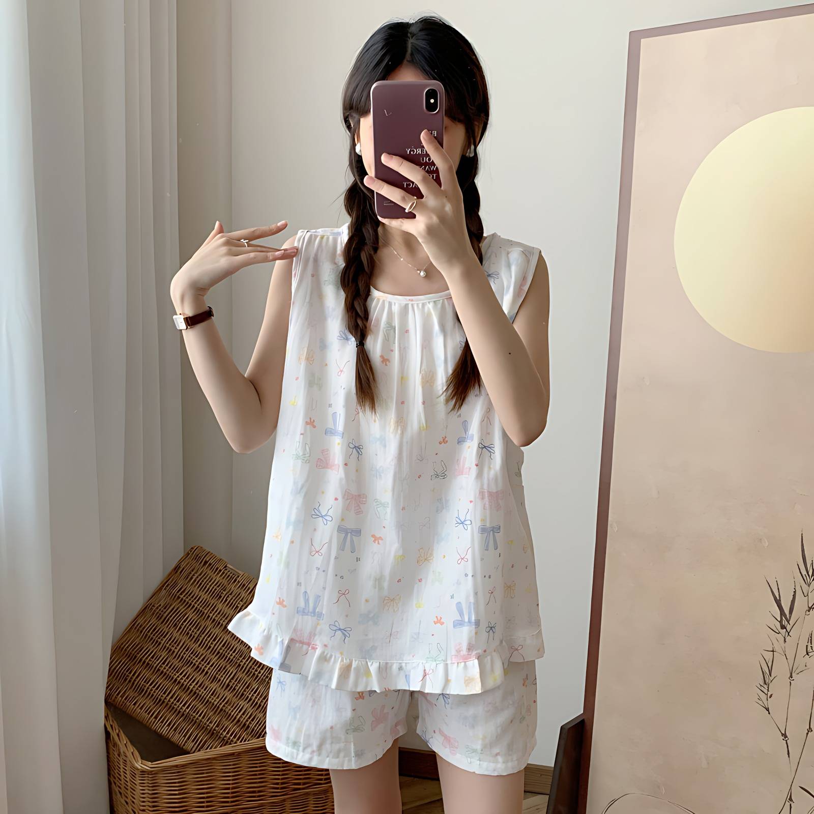 日系A类云朵棉双层纱布防凸点女