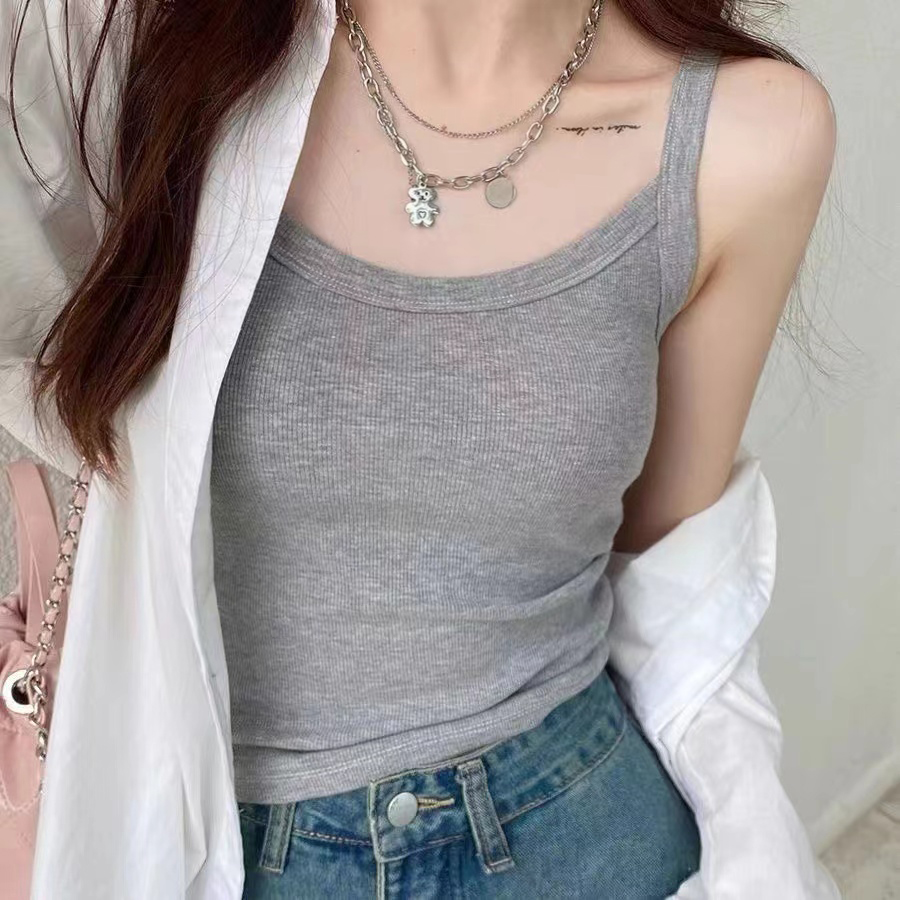 纯棉螺纹白色小吊带背心女2025新款内搭上衣女夏外穿美背冰丝打底