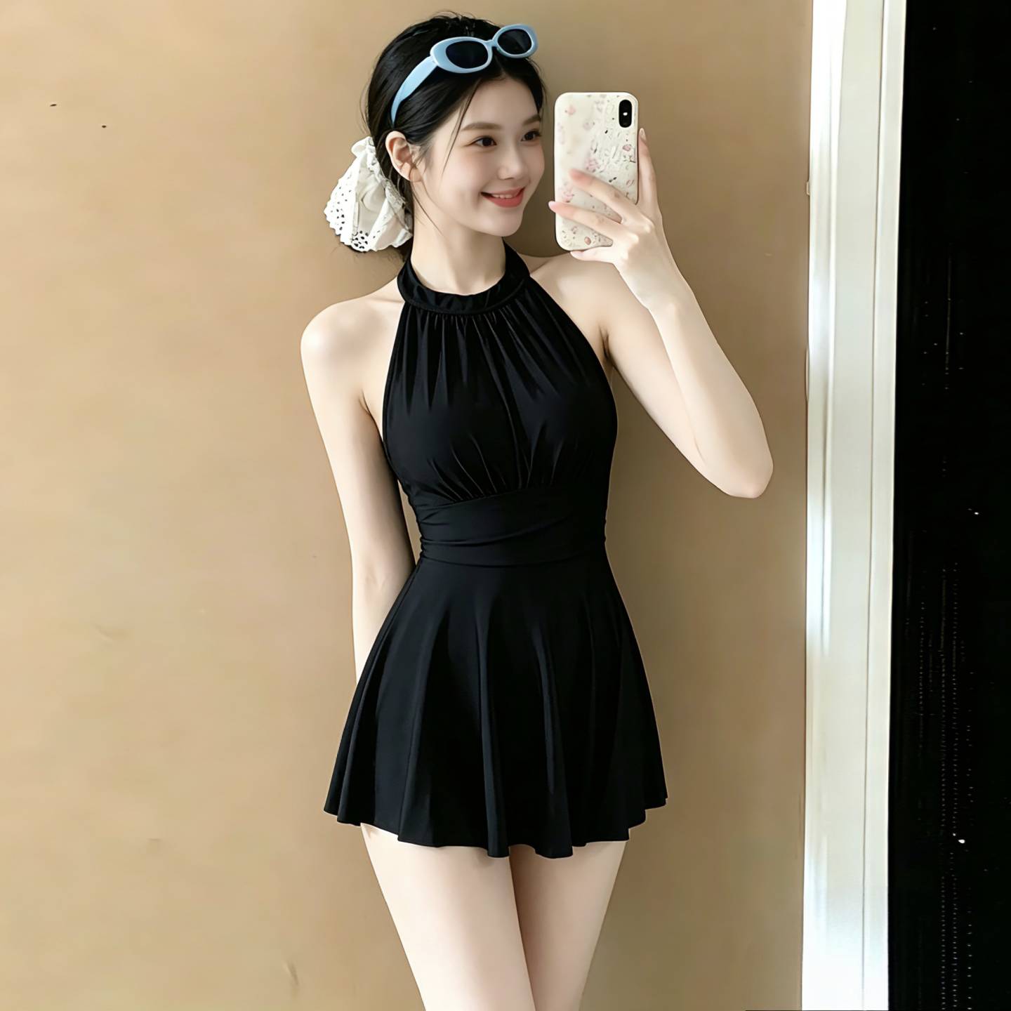2026新款高级感露背连体泳衣|女