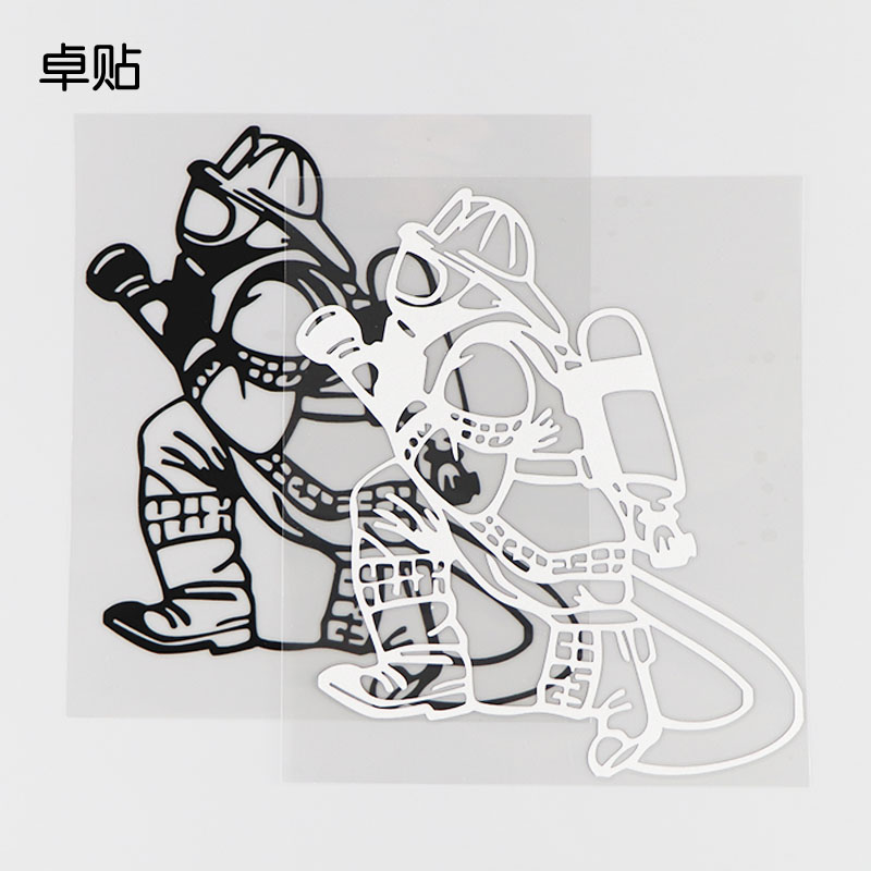 卓贴 消防员人物汽车贴纸 创意装饰改装贴 KH12148