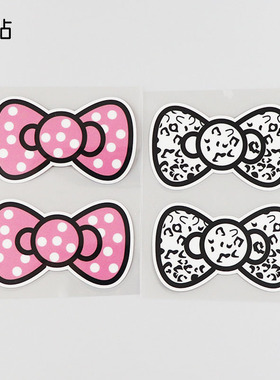 卓贴 汽车贴纸装饰豹纹粉色蝴蝶结遮划痕卡通可爱 车贴PH1655