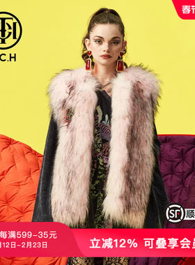 TCH潮牌新款烫钻休闲潮流百搭时髦毛绒马甲外套T66C016051