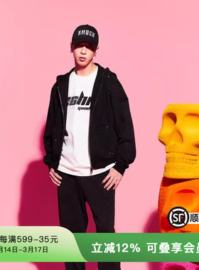 私服TCH英国轻奢潮牌时尚纯棉烫钻拉链帽衫外套T69C178001