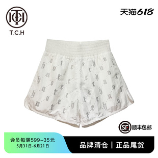 TCH潮牌LOGO烫钻休闲百搭时尚短裤女夏季新款显瘦T69B21E6006
