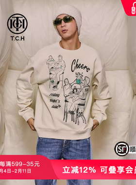 TCH潮牌轻奢宽松套头卡通春秋卫衣男女T69C116047