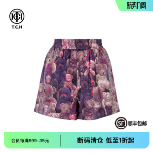 TCH私服烫钻工艺时尚 女T75B21E5076轻奢tch 休闲百搭舒适气质短裤