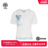 T恤女夏新款 TCH私服烫钻小熊时尚 百搭气质针织短袖 T75B09E5003