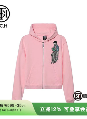 TCH轻奢潮牌春秋新款拉链连帽卫衣男女同款T69C176020