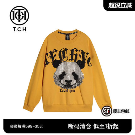 TCH潮牌卫衣圆领印花上衣长袖男女同款2025春季新款T21111C6039