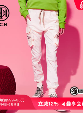 TCH轻奢潮牌春秋新款潮流工装风休闲修身长裤T69C206032