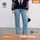 TCH烫钻时尚 新款 水洗垂感直筒高腰显瘦宽松牛仔裤 女夏季