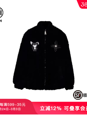 TCH潮牌仿羊羔毛设计感宽松立领毛毛外套秋冬新款T72D056018