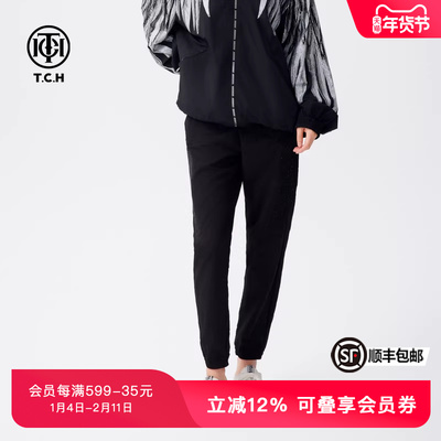 TCH潮牌烫钻休闲束脚裤新款修身显瘦百搭工装裤子T72C206026