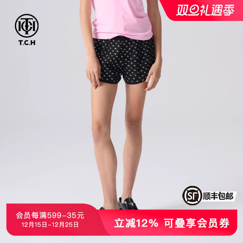TCH夏新款轻奢重工烫钻休闲短裤女时尚显瘦三分裤T72B216028