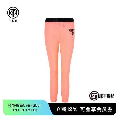 TCH潮牌松紧腰修身显瘦烫钻瑜伽裤秋冬新款裤子女T66B236106