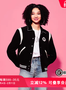 TCH轻奢潮牌冬季新款拼色时尚修身翻领外套夹克T69D166013