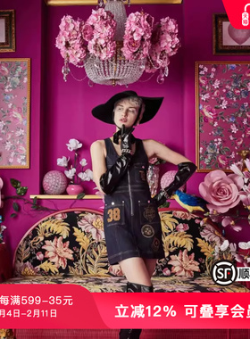 TCH潮牌轻奢潮牌新款烫钻设计复古显瘦无袖牛仔连衣裙T66B308005