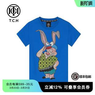 T69A10601K 男女短袖 TCH潮牌童装 T恤烫钻长耳猪春秋新款