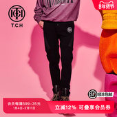 TCH轻奢潮牌潮牌春秋新款 烫钻字母显瘦休闲长裤 T69C206041