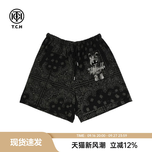 TCH潮牌烫钻时尚休闲百搭短裤夏季新款男女同款T72B216080
